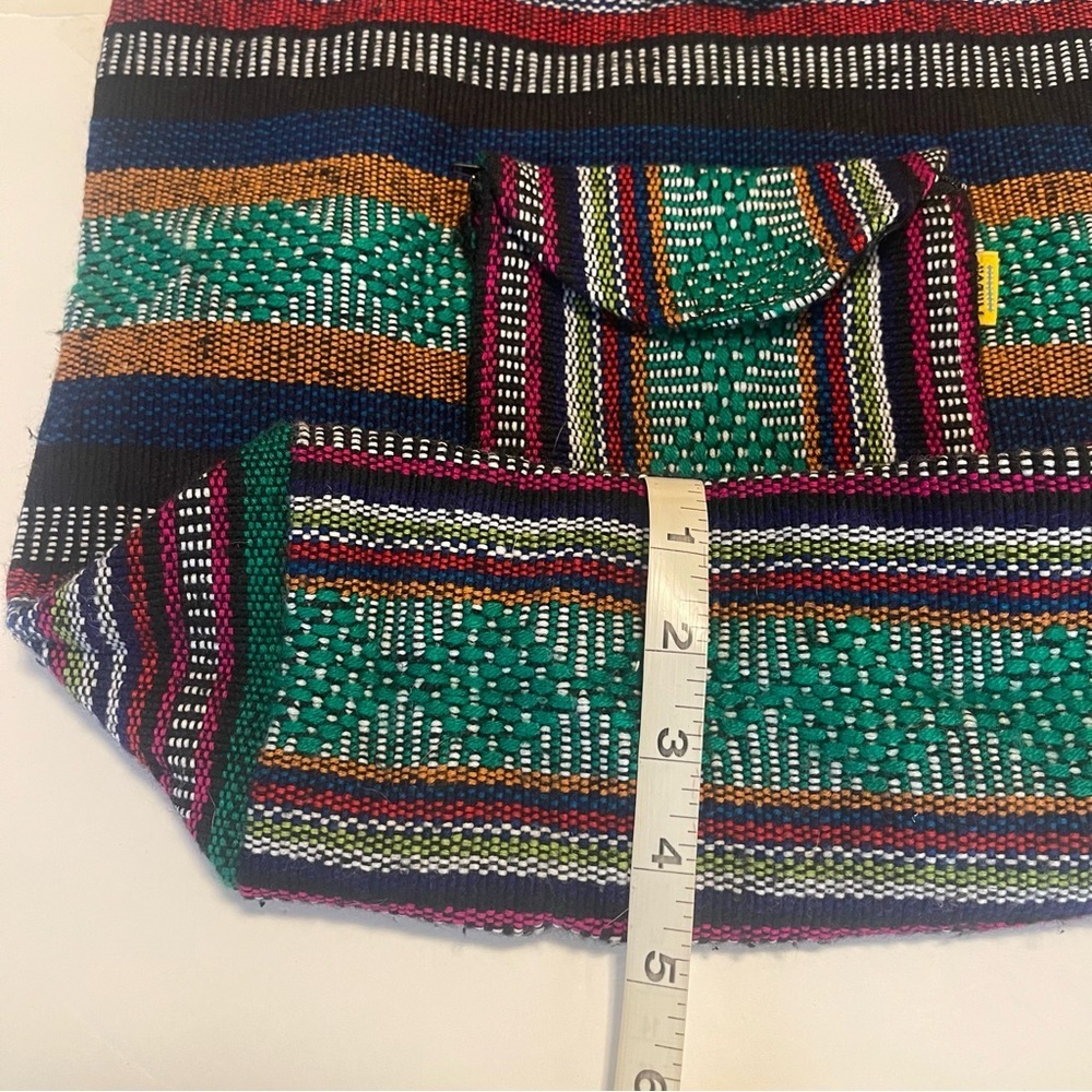 Mr Pinzon Backpack Artesanias Aztec Woven Boho Hippie Multicolored - Picture 3 of 11